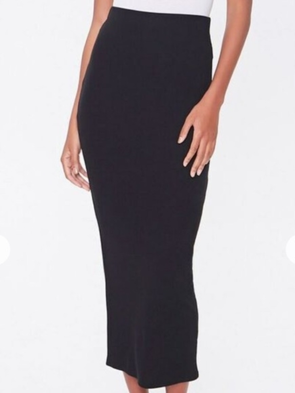 NWT Forever 21 Black High-Waist Midaxi Pencil Skirt M